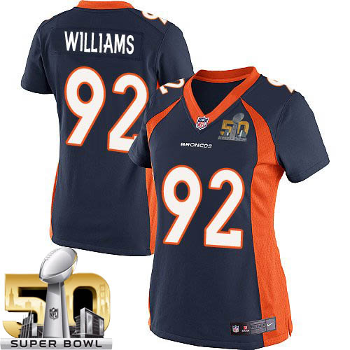 Women's Elite Sylvester Williams Super Bowl L Nike Jersey Navy Blue Alternate - #92 NFL Denver Broncos